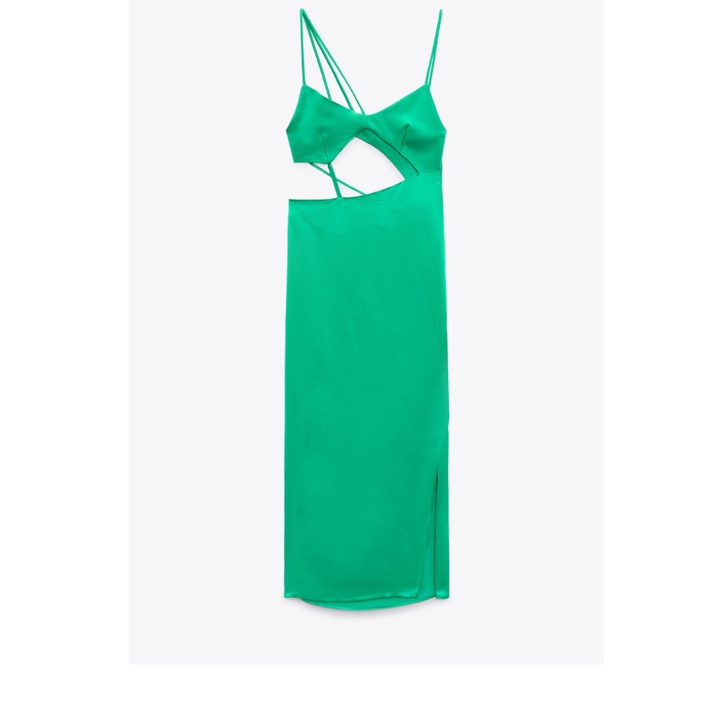 BLOGGERS FAV ZARA Asymmetric Satin Effect Dress. Sold out everywhere!!